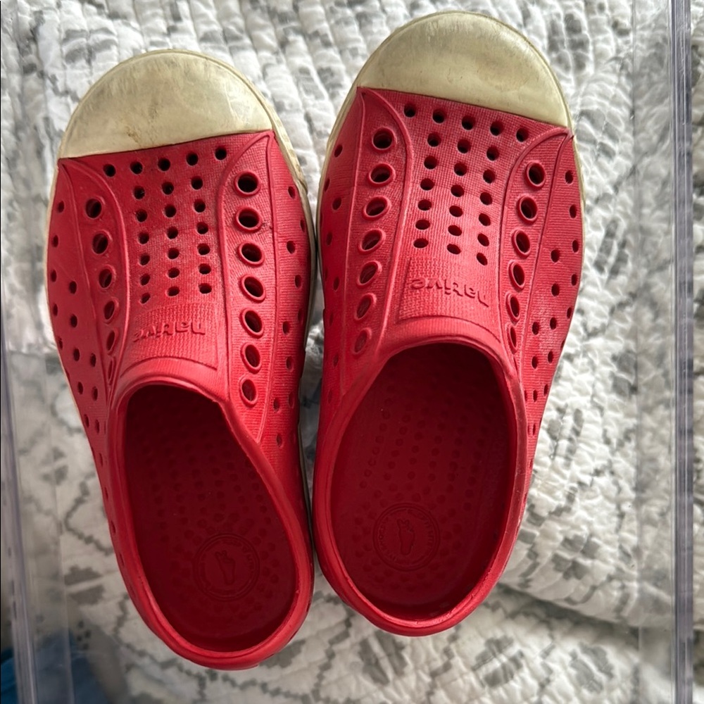 Native Red and Cream Water Shoes Slip-On Ventilated Design